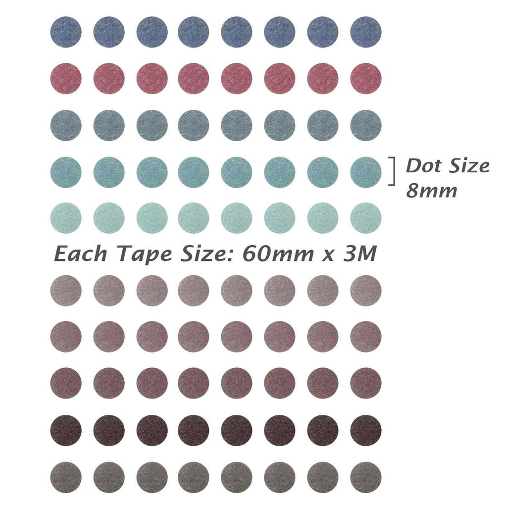 Wrapables Colorful Dots Washi Tape Set - Mauve & Pink