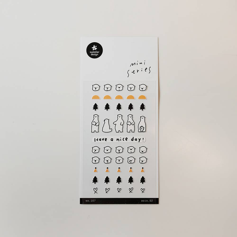 Suatelier Mini Series Happy Bear Stickers – No. 107