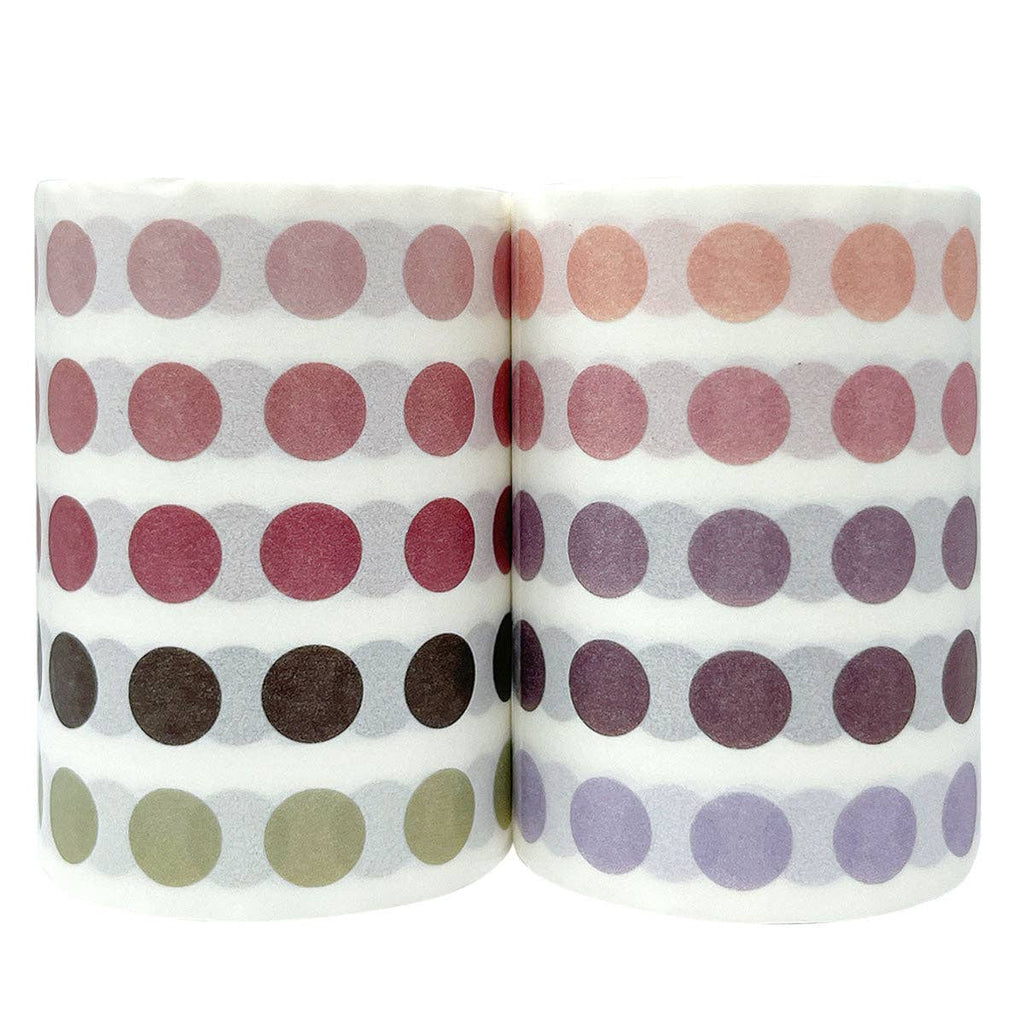 Wrapables Colorful Dots Washi Tape Set - Mauve & Pink