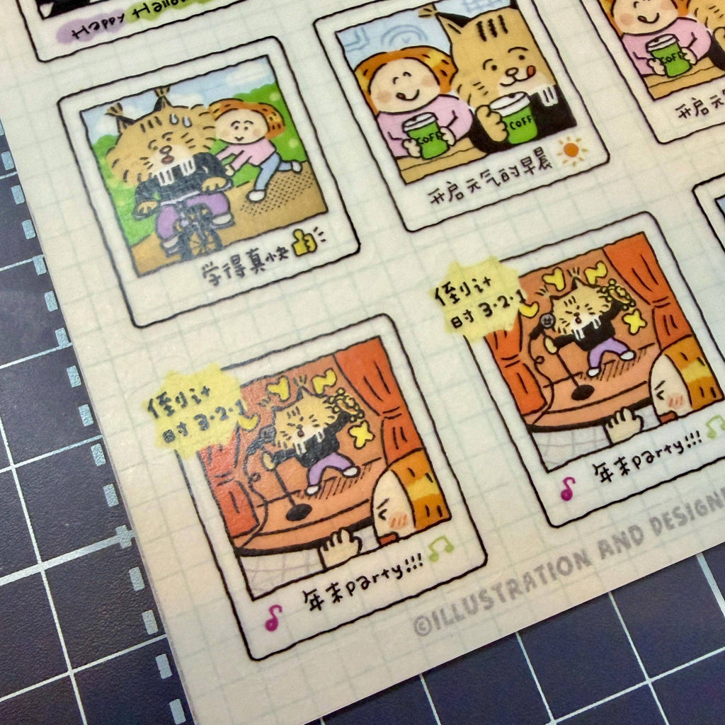 Instax Washi Stickers: Kawaii Planner instant camera sticker, eager to try memories. V35B: Eager to Try