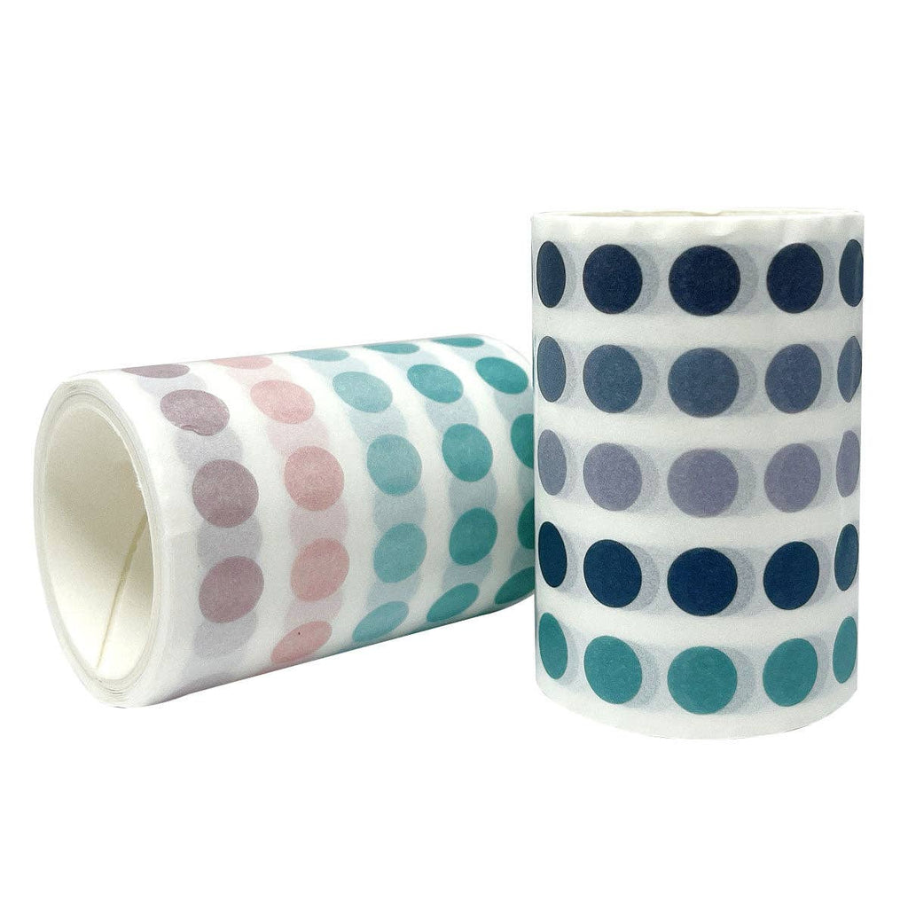 Wrapables Colorful Dots Washi Tape Set - Mauve & Pink