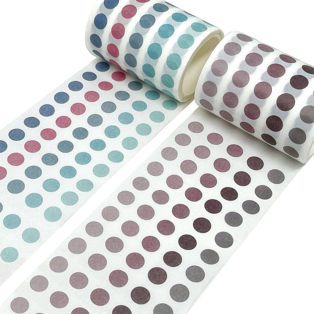 Wrapables Colorful Dots Washi Tape Set - Mauve & Pink