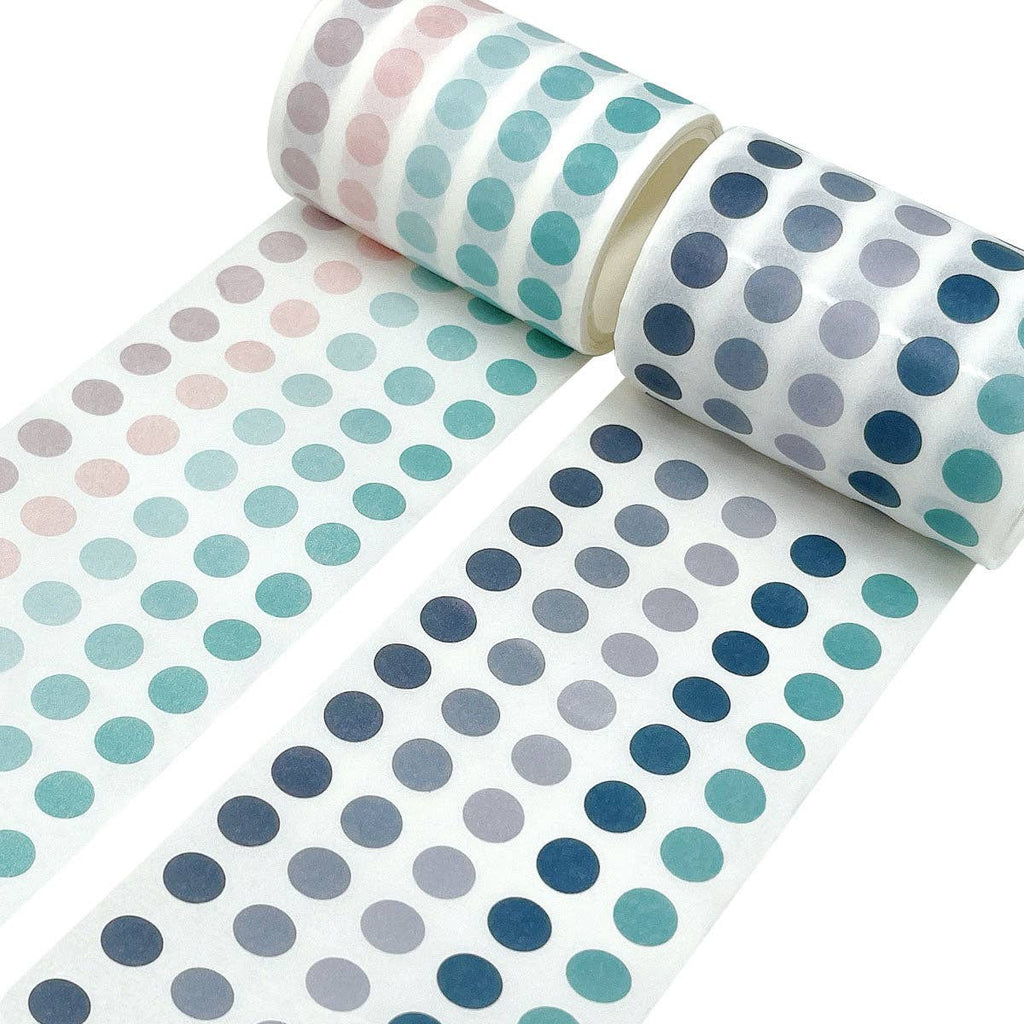 Wrapables Colorful Dots Washi Tape Set - Mauve & Pink