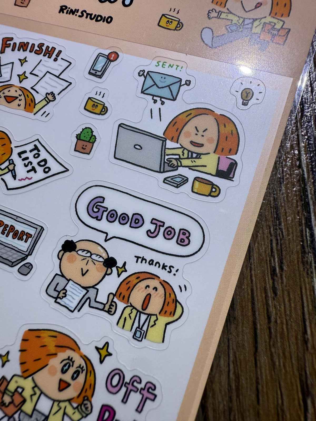 Working Diary Office Life Sticker Sheet | RIN! Studio