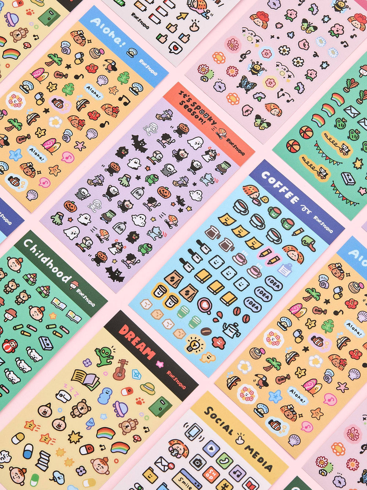 Mini Stickers - Coffee/Flower/Aloha/Halloween/Social Media/Dream/Childhood - RiN! Studio: Aloha