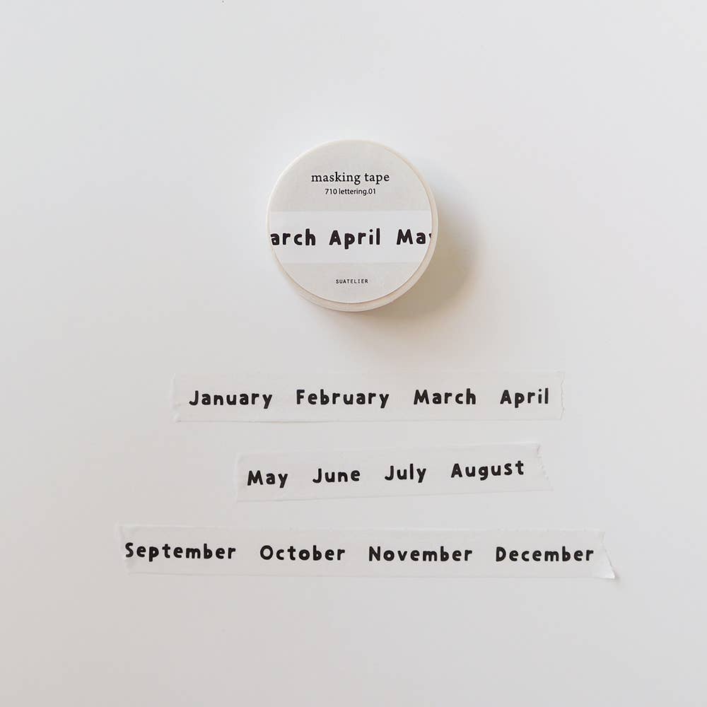 Month After Month Calendar Lettering Washi Tape | Suatelier