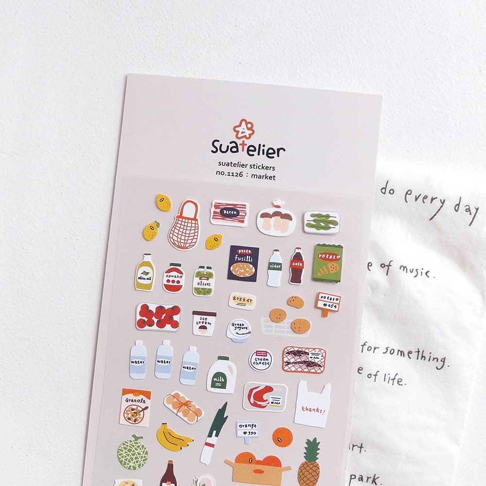 Market Run Grocery Shopping Stickers | Suatelier Daily Deco