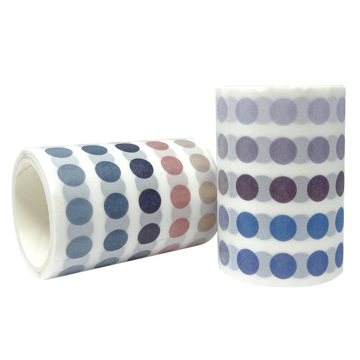 Wrapables Colorful Dots Washi Tape Set - Mauve & Pink