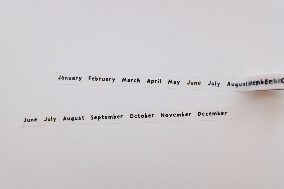 Month After Month Calendar Lettering Washi Tape | Suatelier