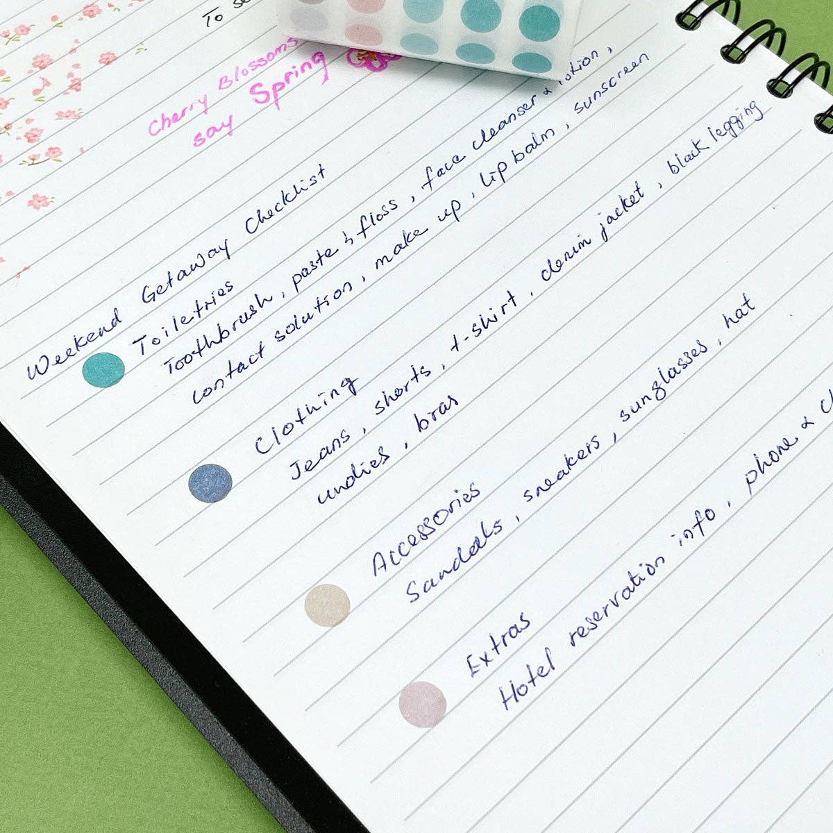 Wrapables Colorful Dots Washi Tape Set - Mauve & Pink