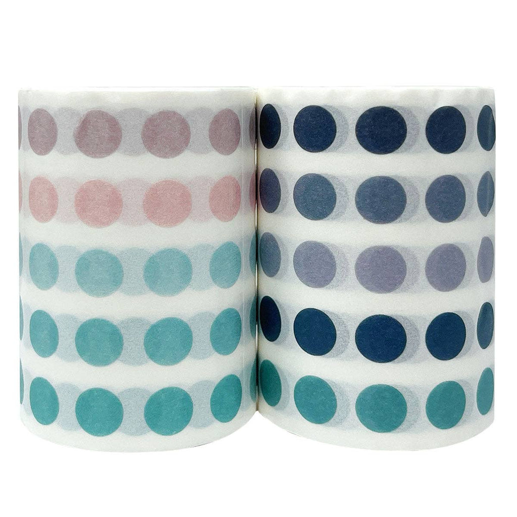 Wrapables Colorful Dots Washi Tape Set - Mauve & Pink