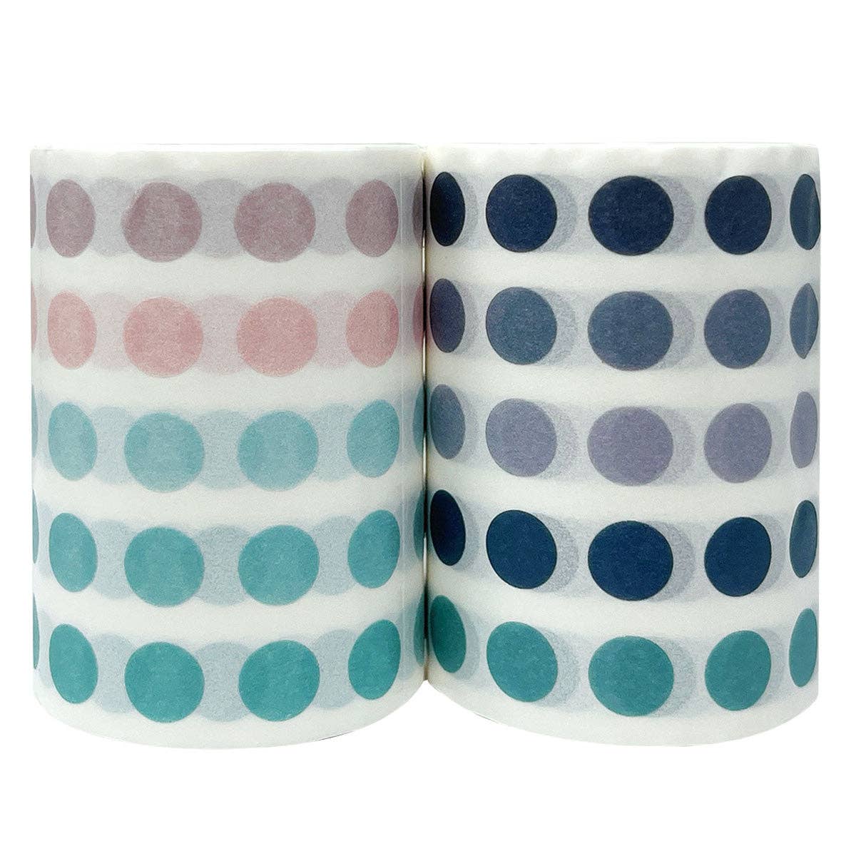 Wrapables Colorful Dots Washi Tape Set - Mauve & Pink