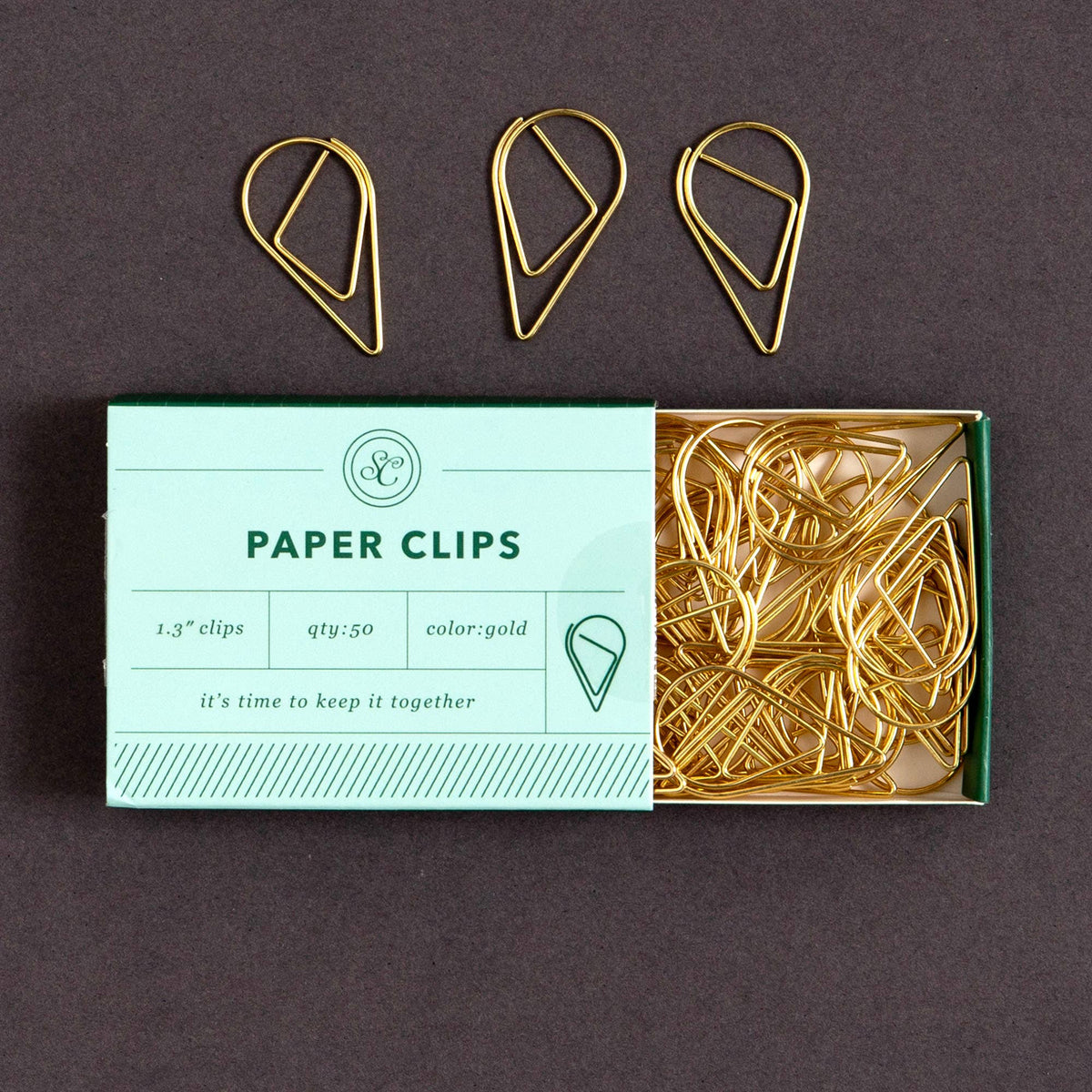 Keep It Together Teardrop Gold Paper Clips | Studio Calico