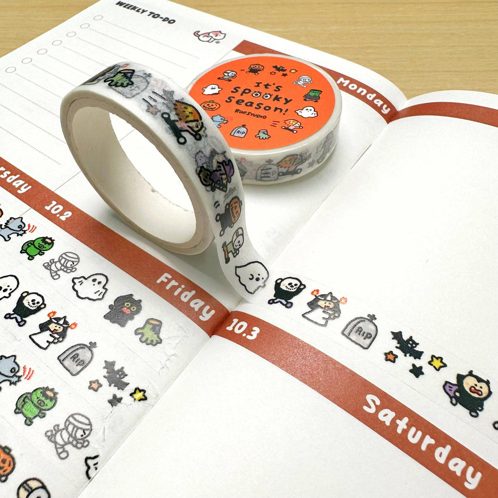Hollaween mini Washi Tape - spooky season horror character RiN! Studio: Halloween