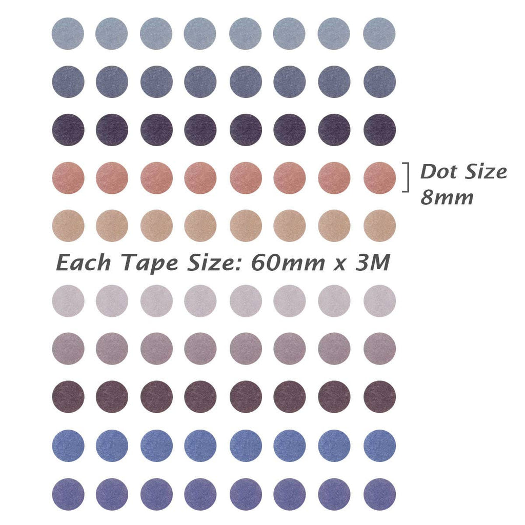 Wrapables Colorful Dots Washi Tape Set - Mauve & Pink