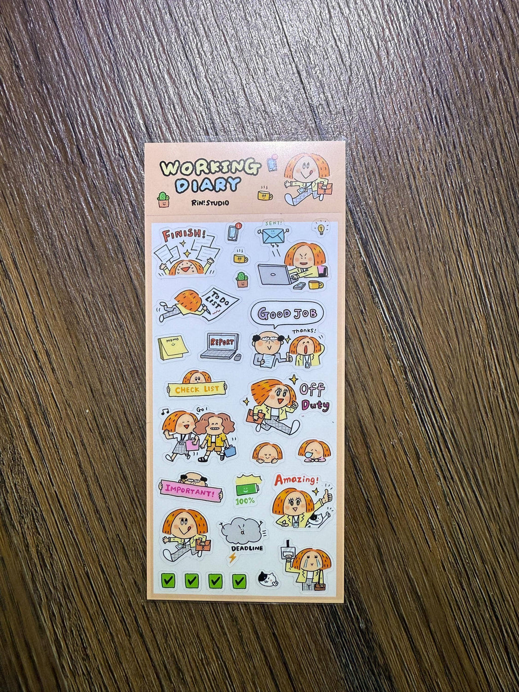 Working Diary Office Life Sticker Sheet | RIN! Studio