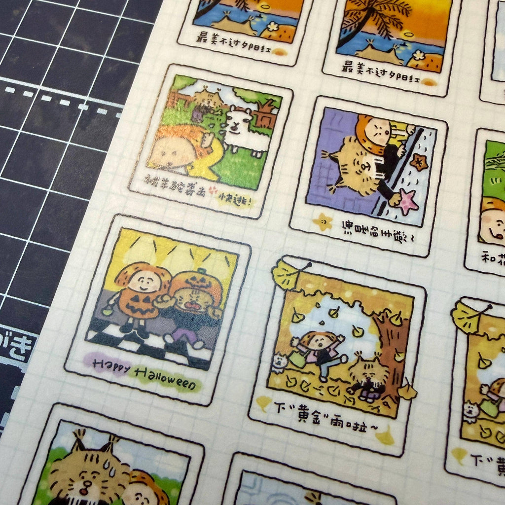 Instax Washi Stickers: Kawaii Planner instant camera sticker, eager to try memories. V35B: Eager to Try