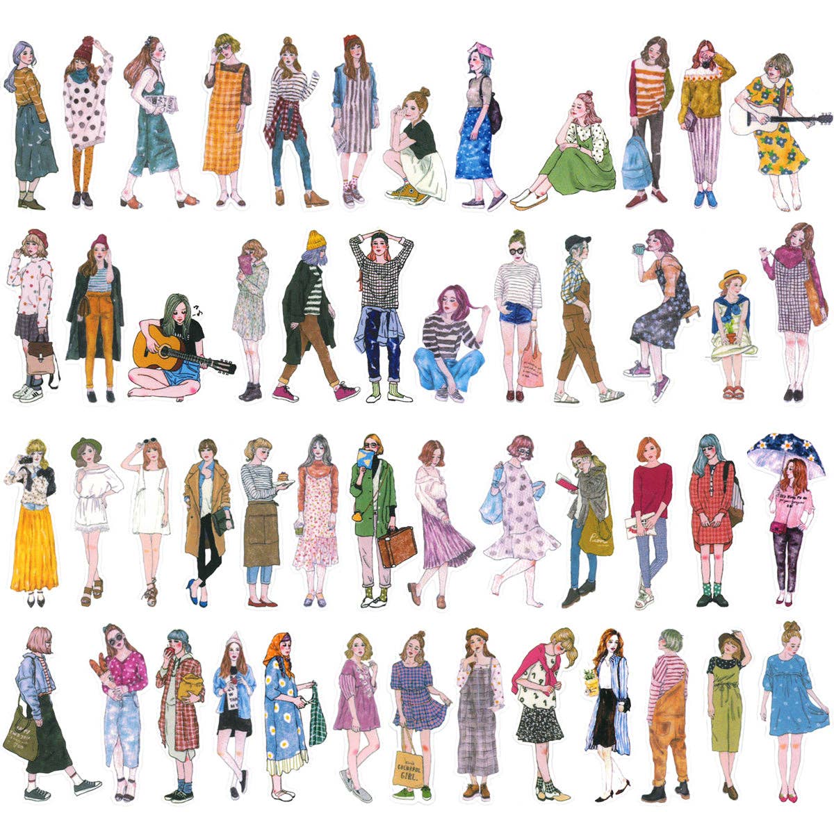 Wrapables Fashion Women Vinyl Sticker Pack