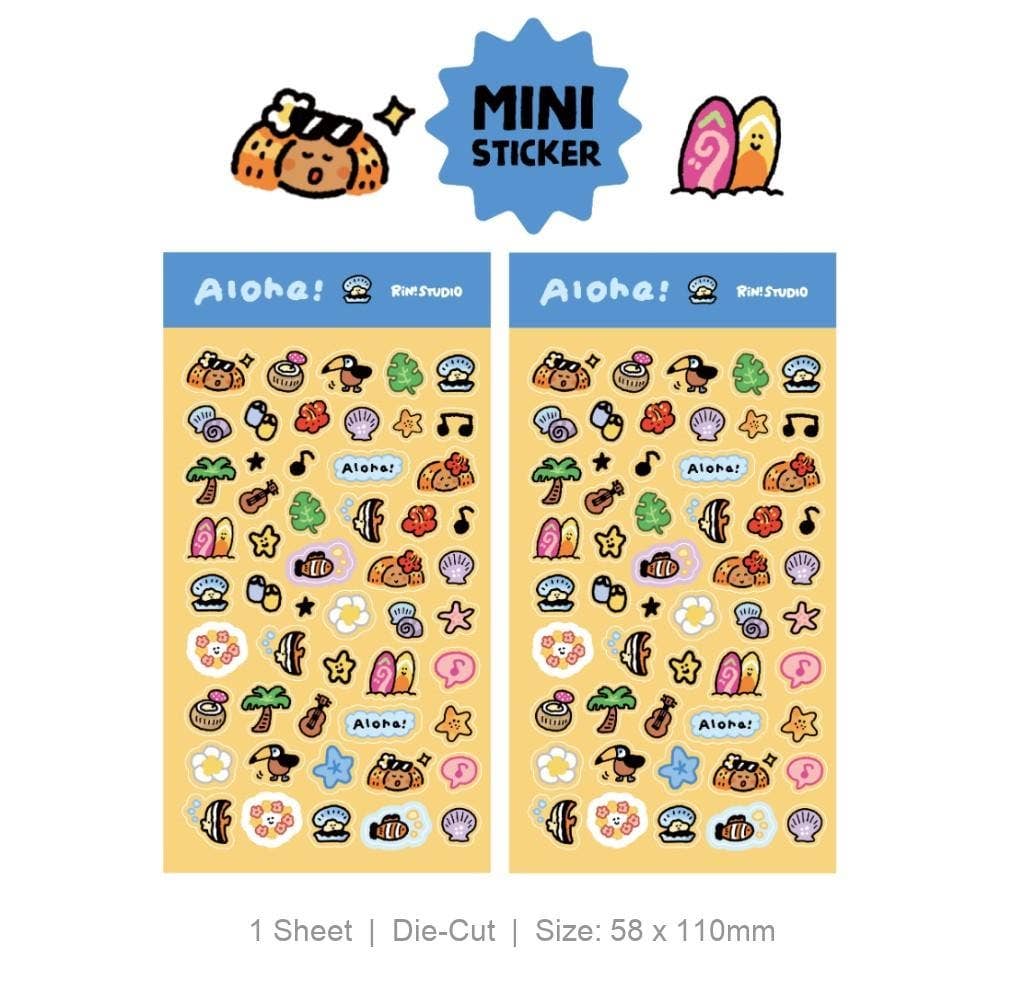 Mini Stickers - Coffee/Flower/Aloha/Halloween/Social Media/Dream/Childhood - RiN! Studio: Aloha