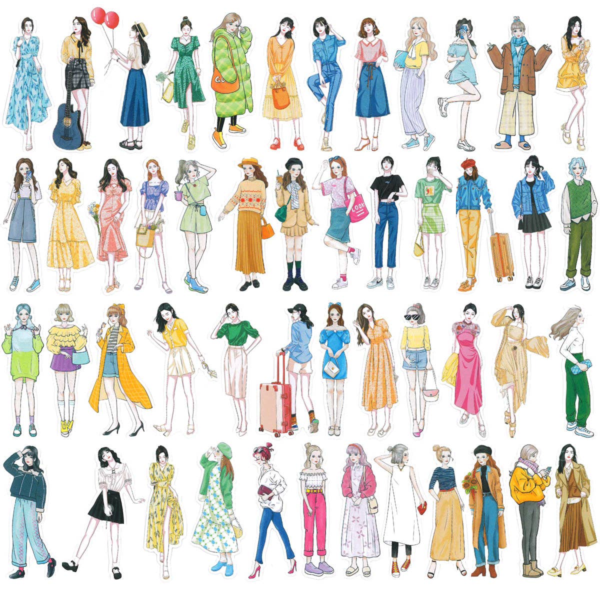 Wrapables Fashion Women Vinyl Sticker Pack