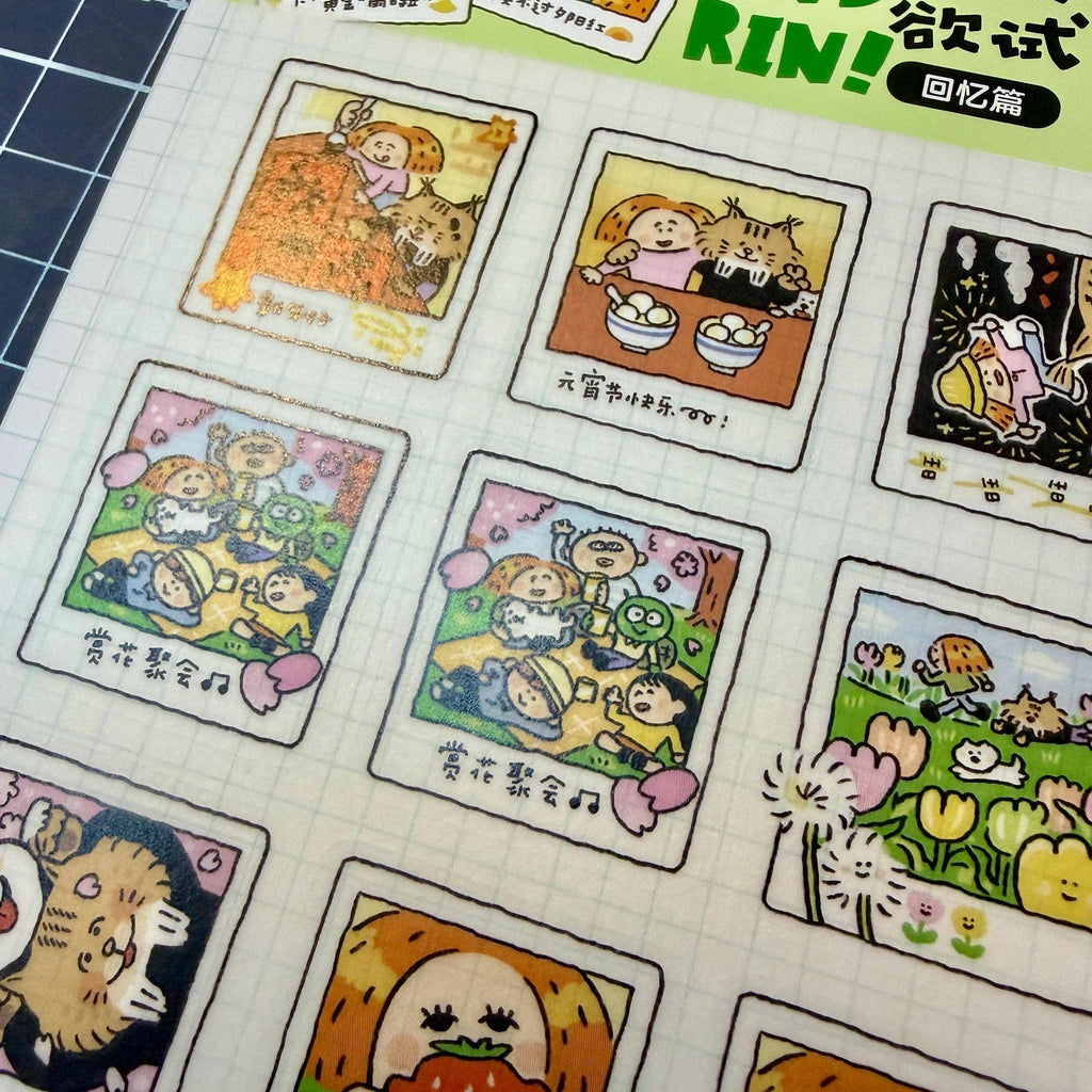 Instax Washi Stickers: Kawaii Planner instant camera sticker, eager to try memories. V35B: Eager to Try