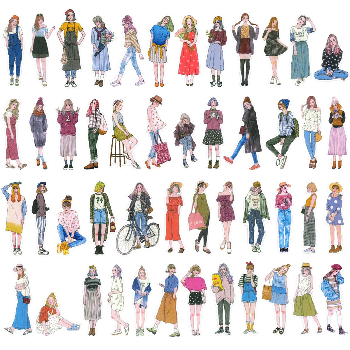 Wrapables Fashion Women Vinyl Sticker Pack