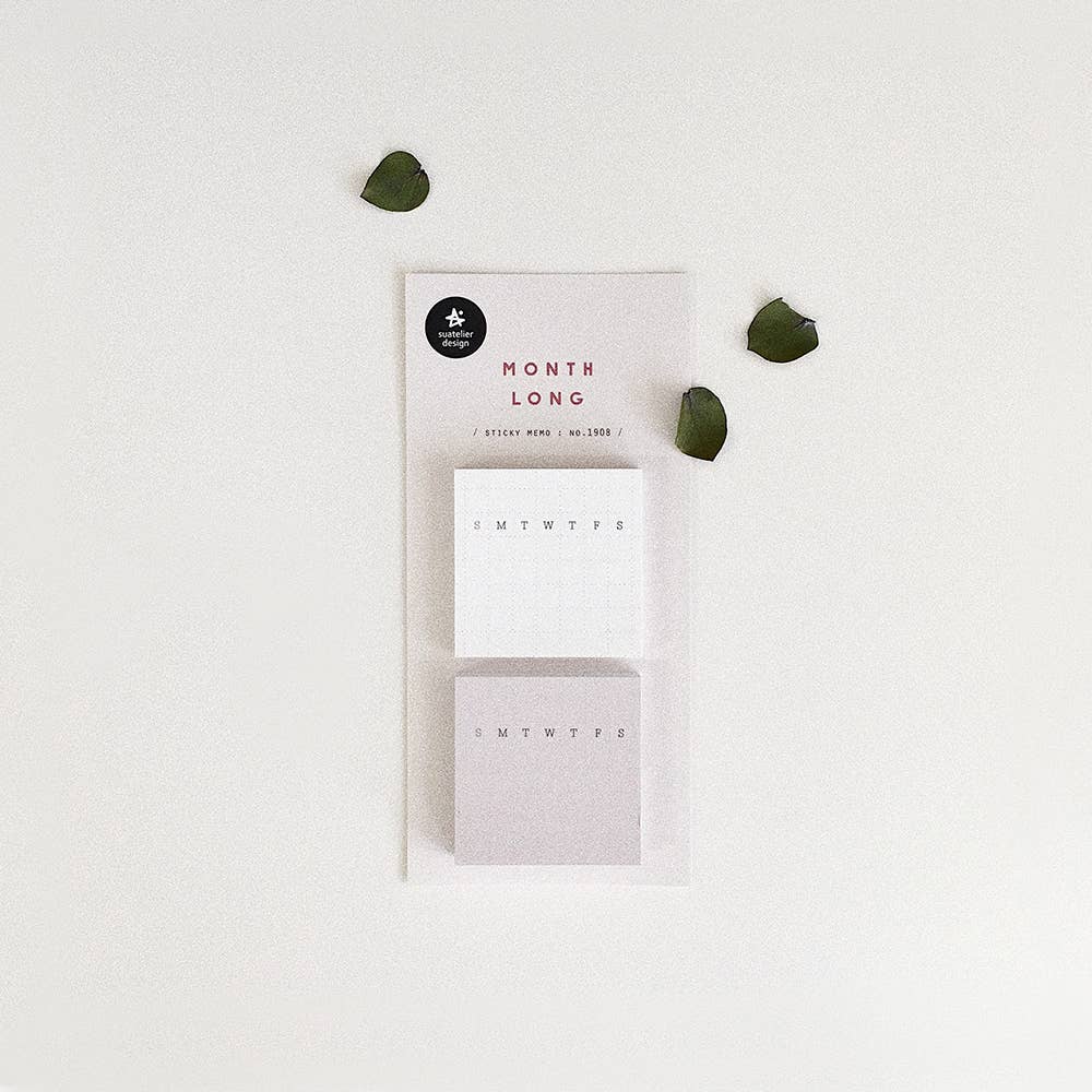 Suatelier Month Long Calendar Sticky Memo Set – No. 1908