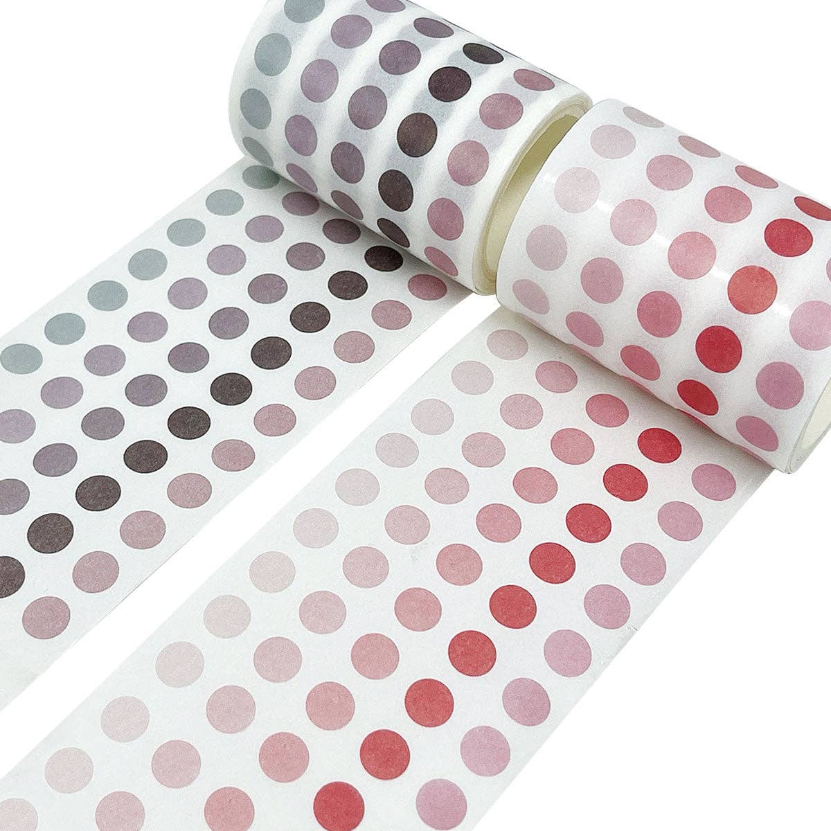 Wrapables Colorful Dots Washi Tape Set - Mauve & Pink