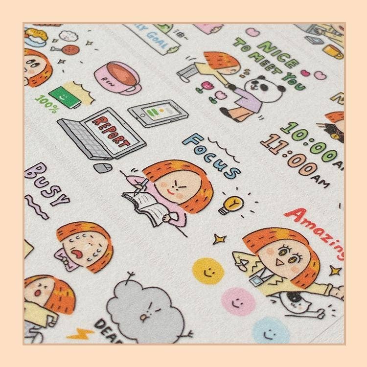 Kawaii Washi Tape Stickers: Work Diary, Office Life: VOL3STFL
