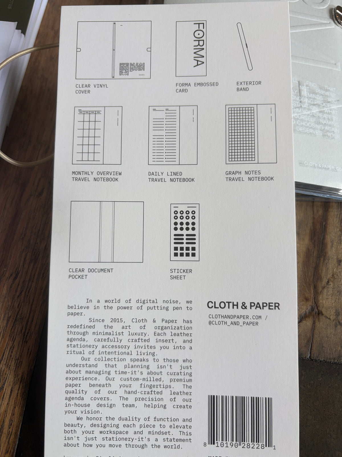 Cloth & Paper Forma Travel Notebook Set | A5 Slim