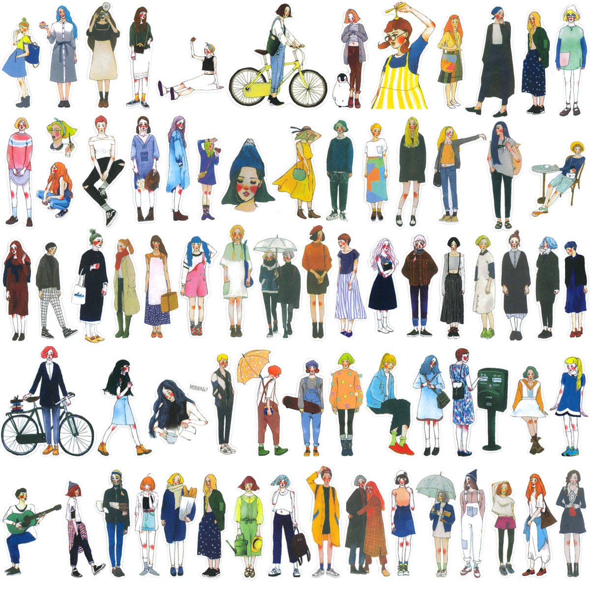 Wrapables Fashion Women Vinyl Sticker Pack
