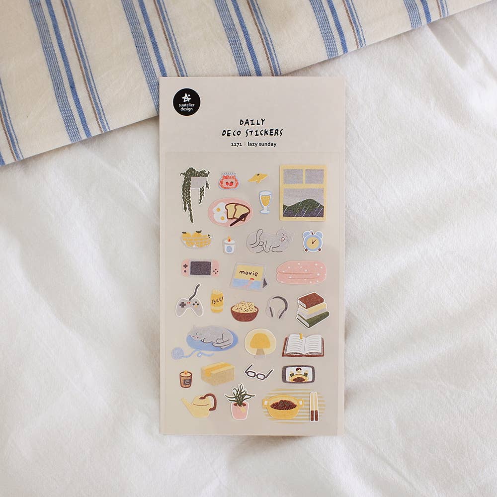 Plans? I Have None Cozy Day Stickers | Suatelier Daily Deco