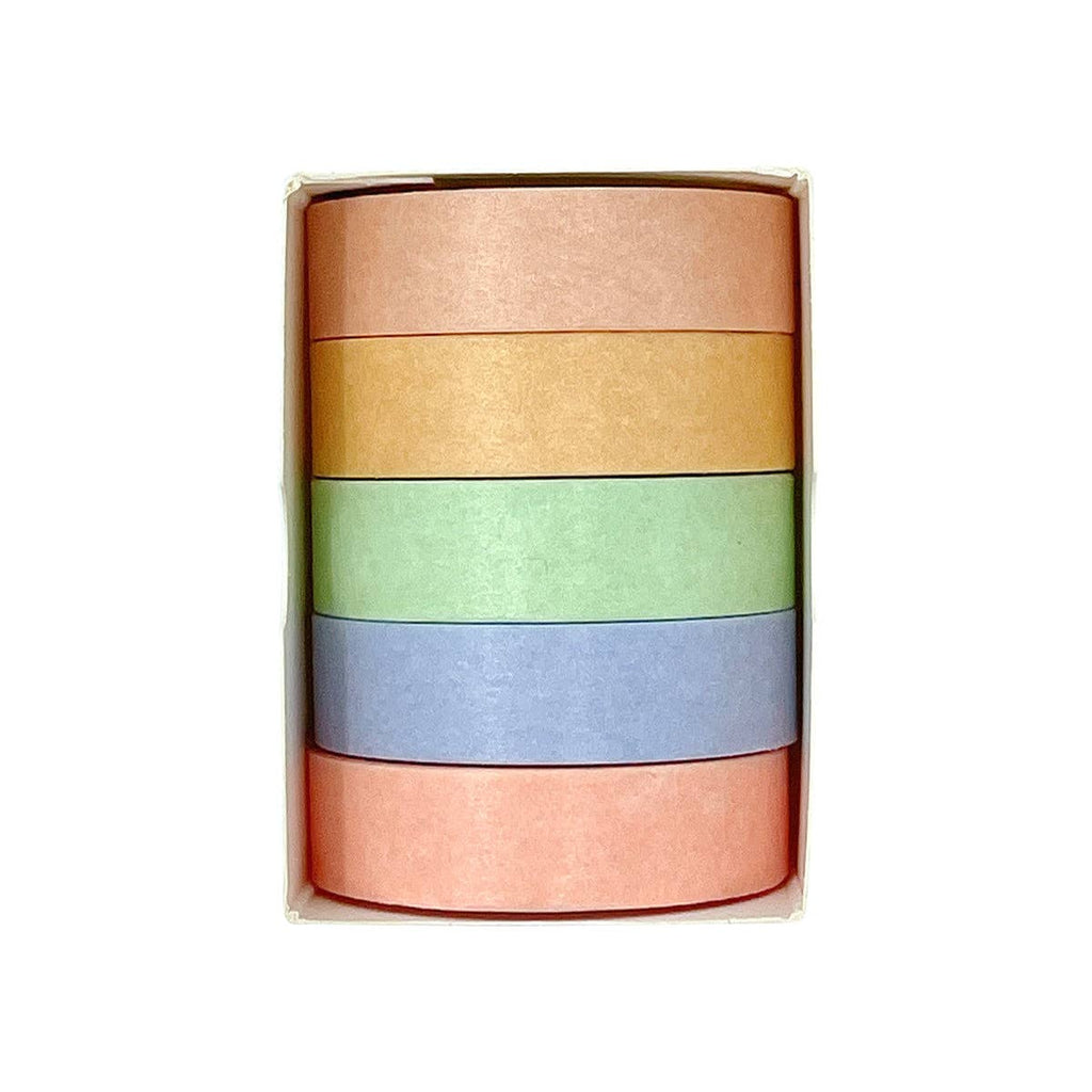 Wrapables Solid Color Washi Tape (Set of 5): Rainbow