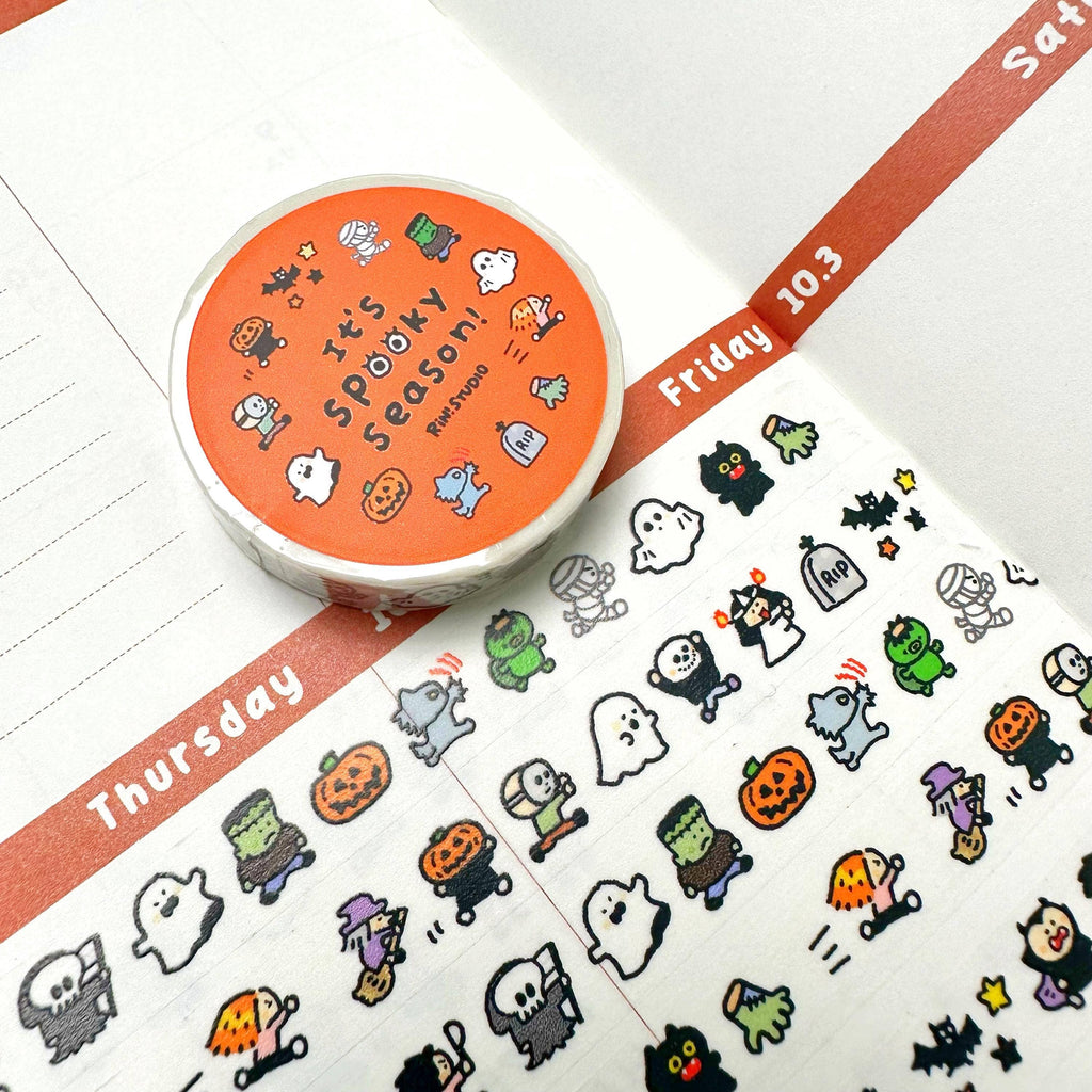 Hollaween mini Washi Tape - spooky season horror character RiN! Studio: Halloween