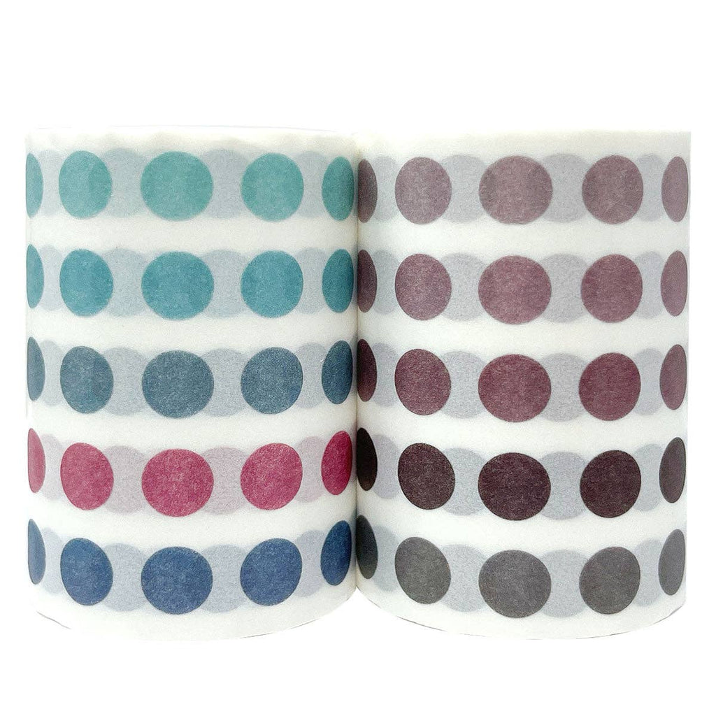Wrapables Colorful Dots Washi Tape Set - Mauve & Pink