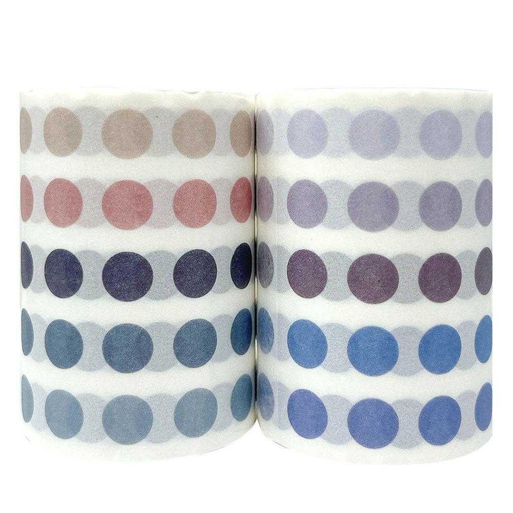 Wrapables Colorful Dots Washi Tape Set - Mauve & Pink