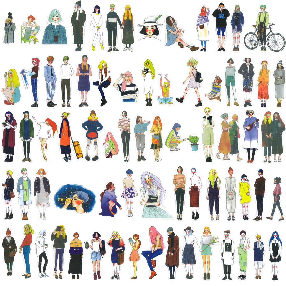 Wrapables Fashion Women Vinyl Sticker Pack