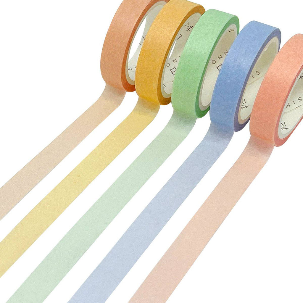Wrapables Solid Color Washi Tape (Set of 5): Rainbow