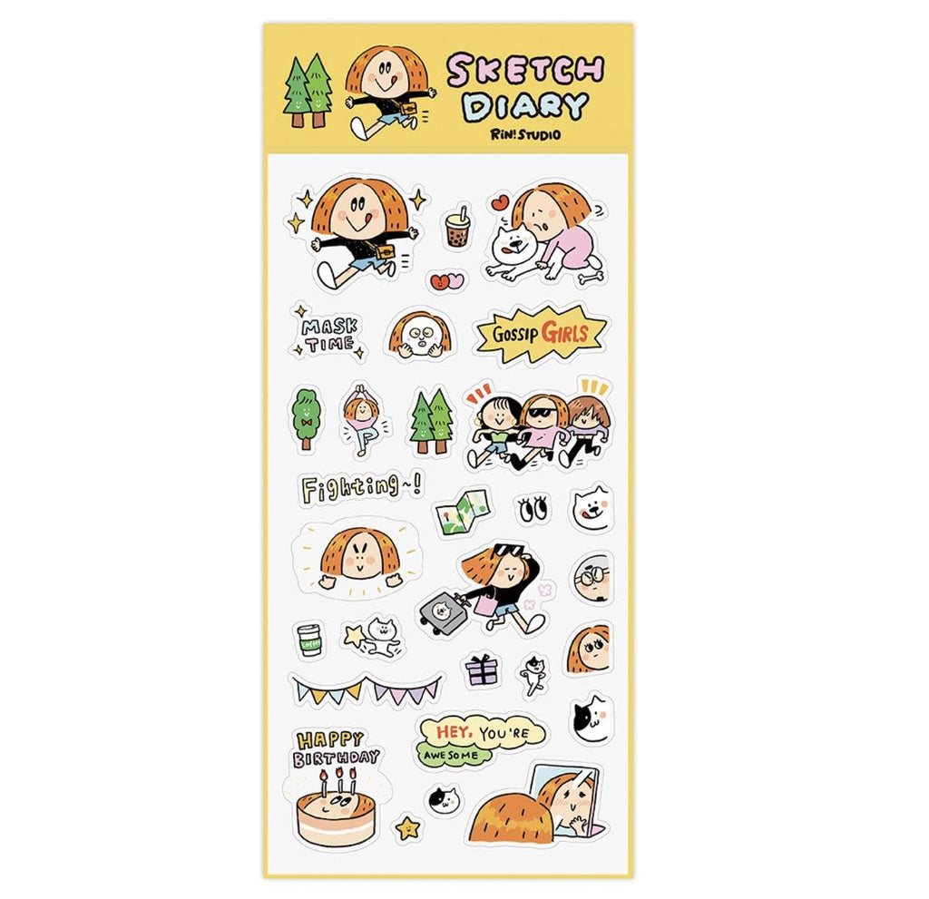 RiN! Studio Kawaii Sketch Diary Sticker Pack