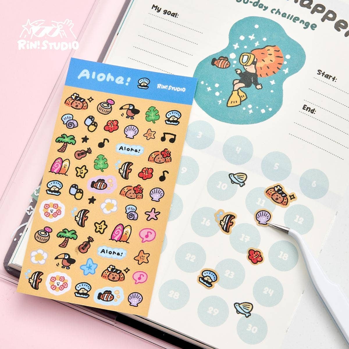 Mini Stickers - Coffee/Flower/Aloha/Halloween/Social Media/Dream/Childhood - RiN! Studio: Aloha