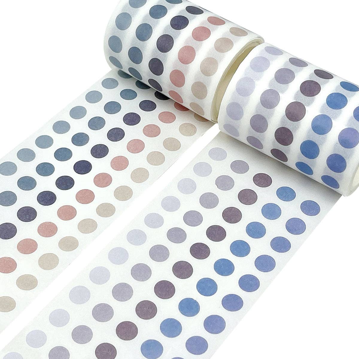 Wrapables Colorful Dots Washi Tape Set - Mauve & Pink