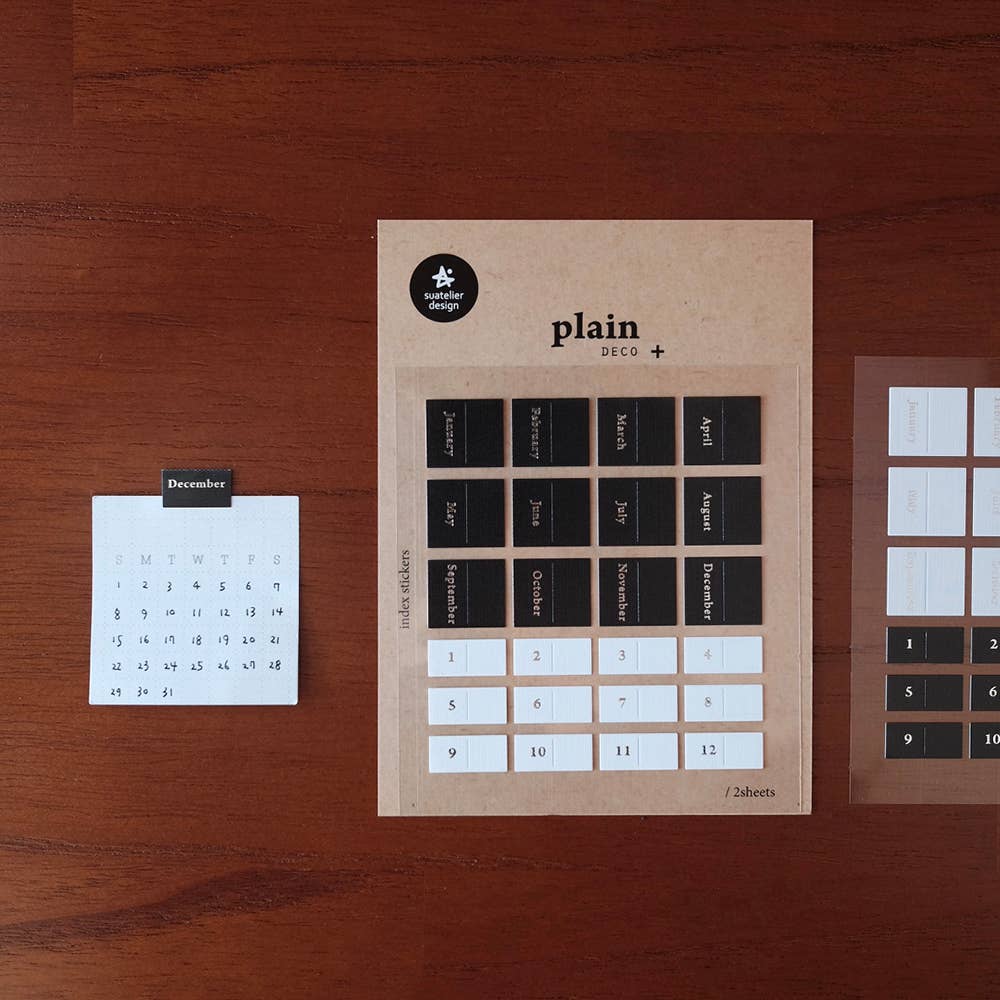 Get It Together Monthly Index Tab Stickers | Suatelier Plain Deco+