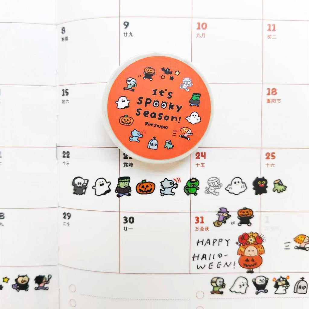 Hollaween mini Washi Tape - spooky season horror character RiN! Studio: Halloween