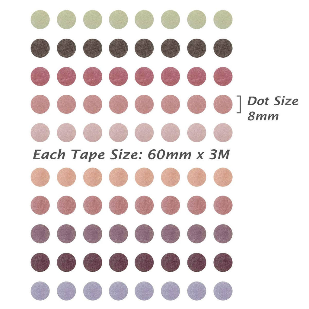 Wrapables Colorful Dots Washi Tape Set - Mauve & Pink