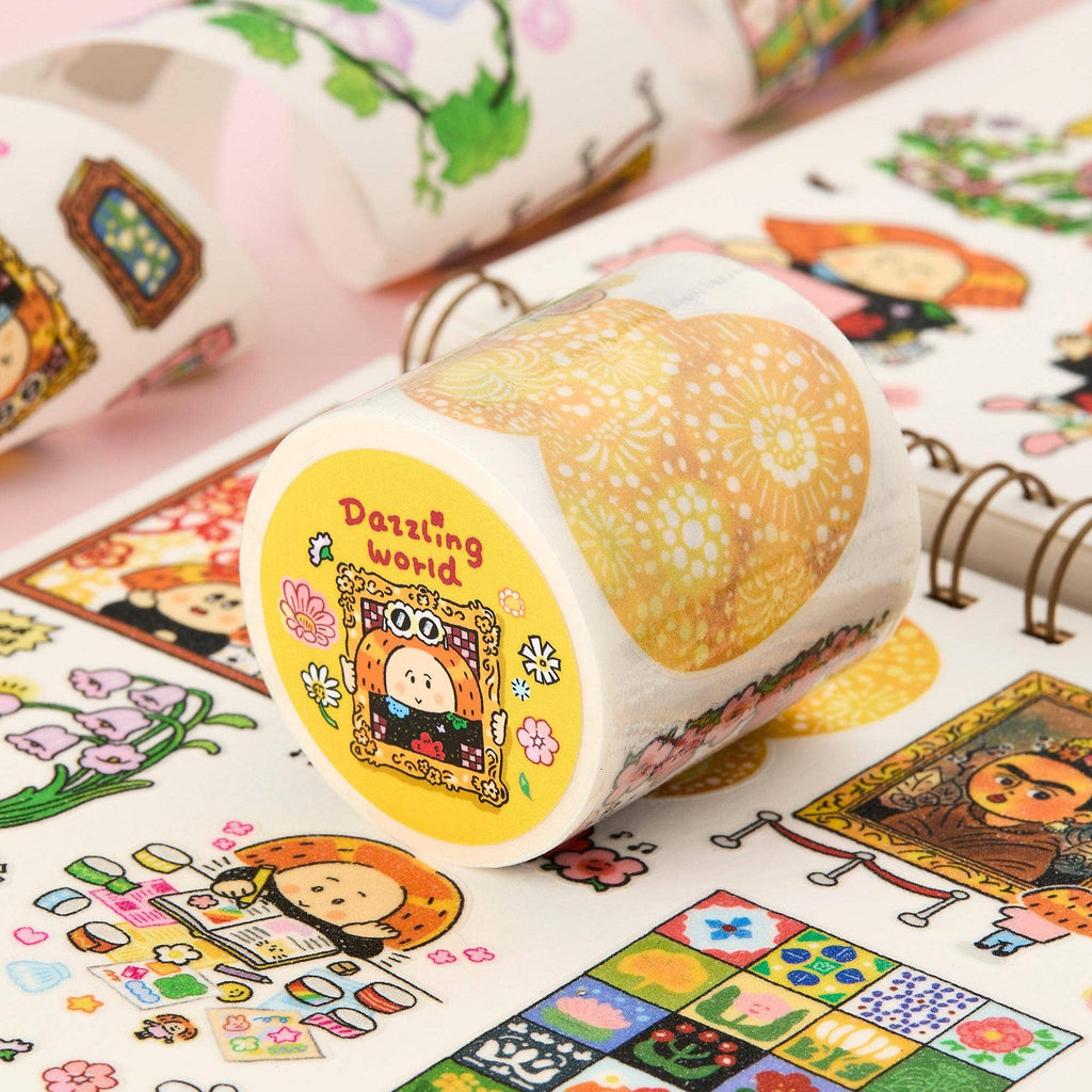 Flower World Glitter Foil Die-Cut Washi Tape | RIN! Studio