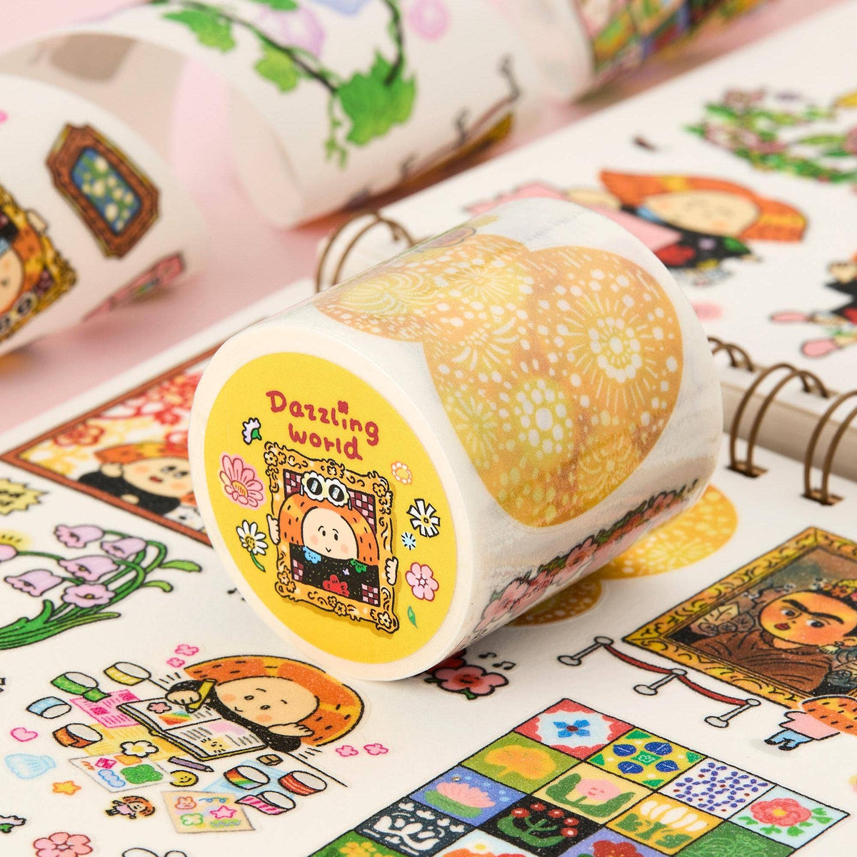 Flower World Glitter Foil Die-Cut Washi Tape | RIN! Studio