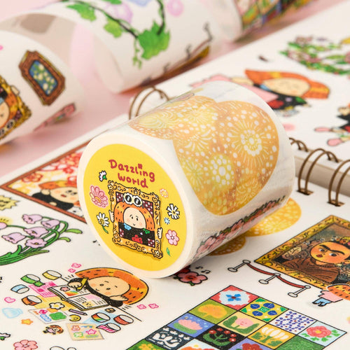 Flower World Glitter Foil Die-Cut Washi Tape | RIN! Studio
