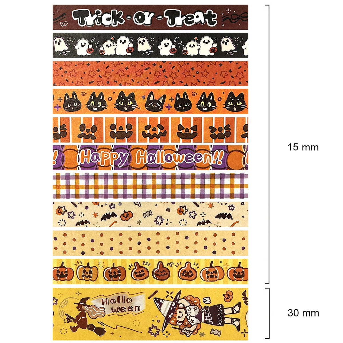 Wrapables Halloween Washi Tape Set - 11 Rolls