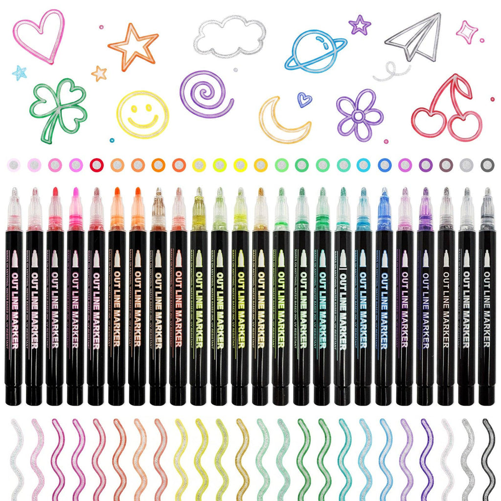 Wrapables 24ct Metallic Outline Markers