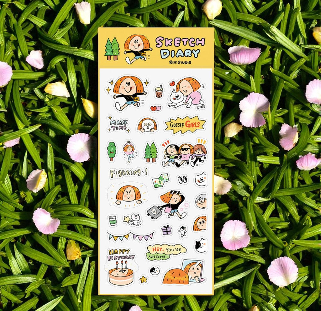 RiN! Studio Kawaii Sketch Diary Sticker Pack